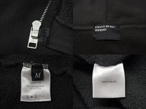 E.R.D. ENFANTS RICHES DÉPRIMÉS アンファン・リッシュ・デプリメ ASPHYXIATION ASSEMBLAGE ZIP HOODIE ジップパーカー パイル ブラック 黒 ウォッシュ加工 美品 中古 4c070822