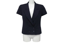 Load image into Gallery viewer, 極美品 CHANEL シャネル 96C クロップド ダブルブレストジャケット P06257V03888 ウール ネイビー サイズ36 中古 4c076237