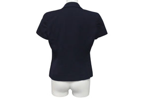 極美品 CHANEL シャネル 96C クロップド ダブルブレストジャケット P06257V03888 ウール ネイビー サイズ36 中古 4c076237