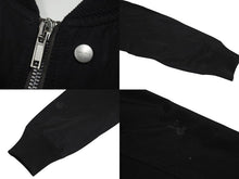 Load image into Gallery viewer, Rick Owens リックオウエンス BAUHAUS FLIGHT JACKET ボンバージャケット ポリエステル ブラック シルバー 42 美品 中古 4c070829