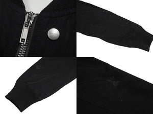 Rick Owens リックオウエンス BAUHAUS FLIGHT JACKET ボンバージャケット ポリエステル ブラック シルバー 42 美品 中古 4c070829