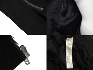 Rick Owens リックオウエンス BAUHAUS FLIGHT JACKET ボンバージャケット ポリエステル ブラック シルバー 42 美品 中古 4c070829