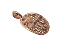 Load image into Gallery viewer, CHROME HEARTS クロムハーツ タイニー オーバルクロス ペンダントトップ パヴェダイヤ 重量約8.4g K22ゴールド 美品 中古 4c070835