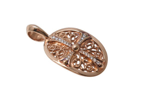 CHROME HEARTS クロムハーツ タイニー オーバルクロス ペンダントトップ パヴェダイヤ 重量約8.4g K22ゴールド 美品 中古 4c070835