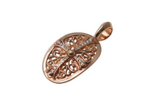 Load image into Gallery viewer, CHROME HEARTS クロムハーツ タイニー オーバルクロス ペンダントトップ パヴェダイヤ 重量約8.4g K22ゴールド 美品 中古 4c070835