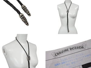 CHROME HEARTS クロムハーツ ボロ タイニークラシック オーバルループタイ パヴェダイヤ 重量約52.6g 全長約109cm 美品 中古 4c070838