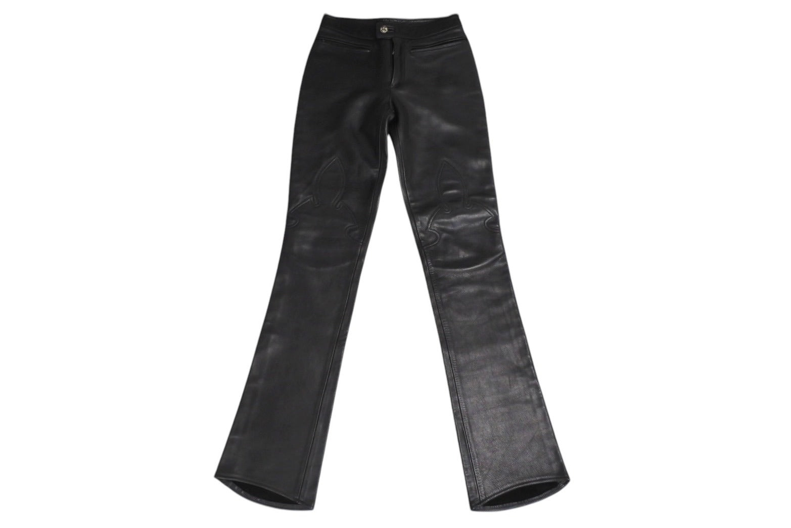 極美品 CHROME HEARTS クロムハーツ フレアニー レザーパンツ