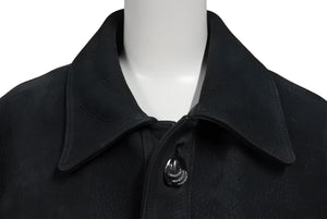 極美品 CHROME HEARTS クロムハーツ ハンティングジャケット サイズM クローボタン ブラック系 ヌバック シルバー925 中古 4c070841