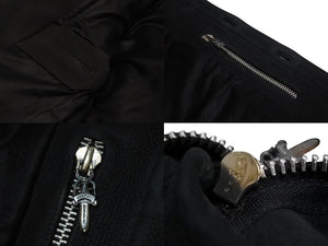 極美品 CHROME HEARTS クロムハーツ ハンティングジャケット サイズM クローボタン ブラック系 ヌバック シルバー925 中古 4c070841