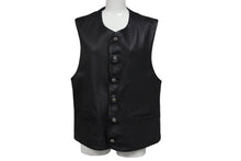 Load image into Gallery viewer, CHROME HEARTS クロムハーツ BSフレアボタン インペリアル レザーベスト サイズM ブラック シルバー925 カーフレザー 美品 中古 4c070842