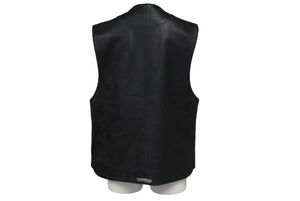 CHROME HEARTS クロムハーツ BSフレアボタン インペリアル レザーベスト サイズM ブラック シルバー925 カーフレザー 美品 中古 4c070842
