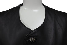 Load image into Gallery viewer, CHROME HEARTS クロムハーツ BSフレアボタン インペリアル レザーベスト サイズM ブラック シルバー925 カーフレザー 美品 中古 4c070842