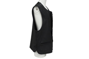 CHROME HEARTS クロムハーツ BSフレアボタン インペリアル レザーベスト サイズM ブラック シルバー925 カーフレザー 美品 中古 4c070842