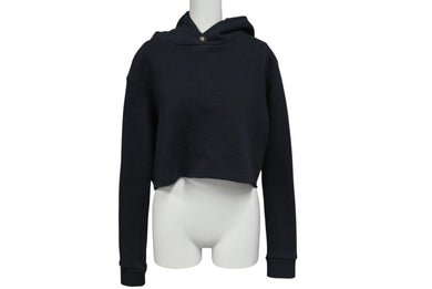 CHROME HEARTS クロムハーツ パーカー フーディ レザーパッチ シルバ−925 ブラック サイズM 美品 中古 4c070848