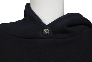CHROME HEARTS クロムハーツ パーカー フーディ レザーパッチ シルバ−925 ブラック サイズM 美品 中古 4c070848
