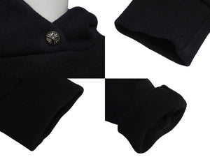 CHROME HEARTS クロムハーツ パーカー フーディ レザーパッチ シルバ−925 ブラック サイズM 美品 中古 4c070848