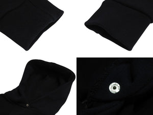 CHROME HEARTS クロムハーツ パーカー フーディ レザーパッチ シルバ−925 ブラック サイズM 美品 中古 4c070848