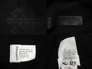 CHROME HEARTS クロムハーツ パーカー フーディ レザーパッチ シルバ−925 ブラック サイズM 美品 中古 4c070848