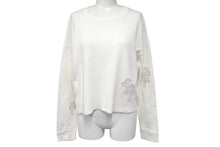 Load image into Gallery viewer, CHROME HEARTS クロムハーツ 長袖Ｔシャツ サイズS サーマル クロスパッチ レディース レザー コットン ホワイト 美品 中古 4c070849