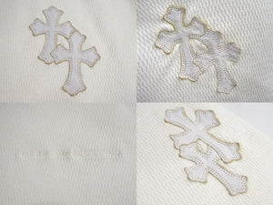 CHROME HEARTS クロムハーツ 長袖Ｔシャツ サイズS サーマル クロスパッチ レディース レザー コットン ホワイト 美品 中古 4c070849