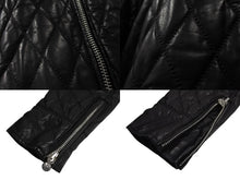 Load image into Gallery viewer, 極美品 CHROME HEARTS クロムハーツ クリティンレザー キルティングライダースジャケット サイズM JVP シルバ−925 中古 4c070853