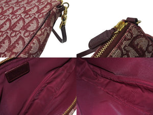 極美品 ChristianDior クリスチャンディオール サドルポーチ ワンショルダーバッグ トロッター MC 0012 レッド 中古 4c070855