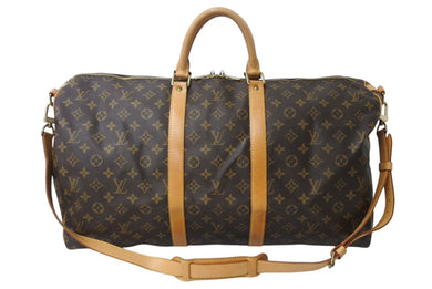 LOUIS VUITTON ルイヴィトン キーポルバンドリエール55 ボストンバッグ M41414 モノグラム PVC レザー ブラウン 美品 中古 4c070864