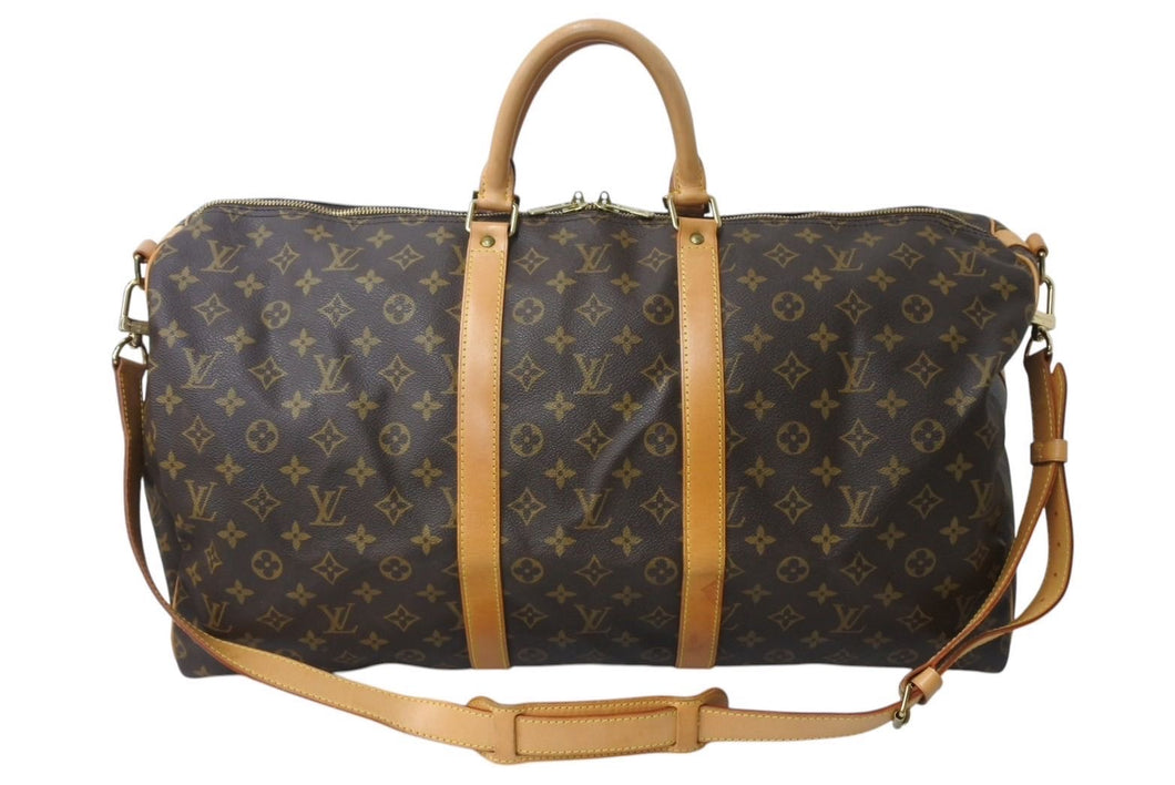 LOUIS VUITTON ルイヴィトン キーポルバンドリエール55 ボストンバッグ M41414 モノグラム PVC レザー ブラウン 美品 中古 4c070864