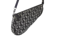Load image into Gallery viewer, Christian Dior クリスチャンディオール トロッター サドルポーチ ロゴ ハンドバッグ 総柄 ブラック シルバー金具 MC0032 美品 中古 4c070865
