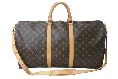 LOUIS VUITTON ルイヴィトン キーポルバンドリエール55 ボストンバッグ M41414 モノグラム PVC レザー ブラウン 美品 中古 4c0705866