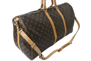 LOUIS VUITTON ルイヴィトン キーポルバンドリエール55 ボストンバッグ M41414 モノグラム PVC レザー ブラウン 美品 中古 4c0705866