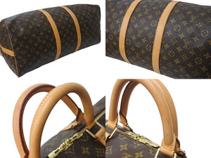 LOUIS VUITTON ルイヴィトン キーポルバンドリエール55 ボストンバッグ M41414 モノグラム PVC レザー ブラウン 美品 中古 4c0705866