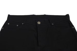 極美品 CHROME HEARTS クロムハーツ フレアニー デニムパンツ サイズ36R クロスボール ブラック コットン シルバ−925 中古 4c070869