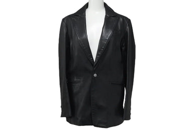 CHROME HEARTS クロムハーツ 1Bクロスボール テーラード レザージャケット サイズM ブラック レザー シルバー925 美品 中古 4c070870
