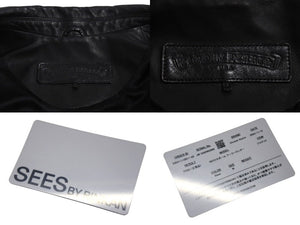 CHROME HEARTS クロムハーツ 1Bクロスボール テーラード レザージャケット サイズM ブラック レザー シルバー925 美品 中古 4c070870