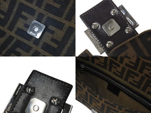 Load image into Gallery viewer, FENDI フェンディ マンマバケット ワンショルダーバッグ ズッカ柄 コットンキャンバス レザー シルバー金具 ブラウン 美品 中古 4c075874