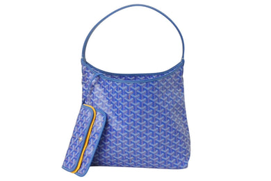 新品未使用 GOYARD ゴヤール ボエム ホーボーバッグ ショルダーバッグ ブルー シルバー金具 中古 4c070878