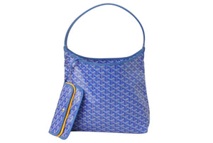 新品未使用 GOYARD ゴヤール ボエム ホーボーバッグ ショルダーバッグ ブルー シルバー金具 中古 4c070878