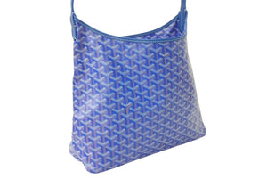 新品未使用 GOYARD ゴヤール ボエム ホーボーバッグ ショルダーバッグ ブルー シルバー金具 中古 4c070878