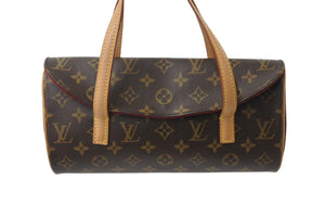 極美品 LOUIS VUITTON ルイヴィトン モノグラム ソナチネ ハンドバッグ M51902 ロゴ ブラウン 中古 4c070894