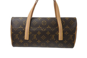 極美品 LOUIS VUITTON ルイヴィトン モノグラム ソナチネ ハンドバッグ M51902 ロゴ ブラウン 中古 4c070894