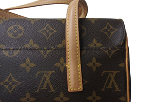 極美品 LOUIS VUITTON ルイヴィトン モノグラム ソナチネ ハンドバッグ M51902 ロゴ ブラウン 中古 4c070894