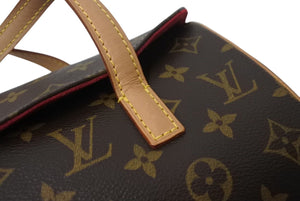 極美品 LOUIS VUITTON ルイヴィトン モノグラム ソナチネ ハンドバッグ M51902 ロゴ ブラウン 中古 4c070894