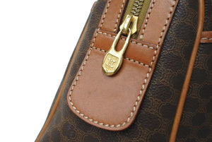 CELINE セリーヌ マカダム ハンドバッグ ブラウン レザー イタリア MC96 美品 中古 4c070895
