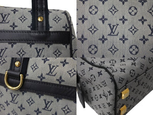LOUIS VUITTON ルイヴィトン ジョセフィーヌPM ハンドバッグ M92214 モノグラム ミニ ネイビー グレー 美品 中古 4c070899