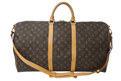 LOUIS VUITTON ルイヴィトン キーポルバンドリエール55 ボストンバッグ M41414 モノグラム PVC レザー ブラウン 美品 中古 4c070916