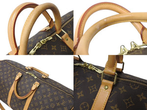 LOUIS VUITTON ルイヴィトン キーポルバンドリエール55 ボストンバッグ M41414 モノグラム PVC レザー ブラウン 美品 中古 4c070916