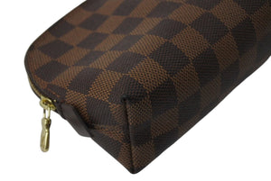 極美品 LOUIS VUITTON ルイヴィトン Damier pochette ダミエ ポシェット コスメティック N47516 ブラウン 中古 4c070918