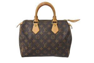 LOUIS VUITTON ルイヴィトン スピーディ25 ハンドバッグ M41528 モノグラム PVC レザー ゴールド金具 ブラウン 美品 中古 4c070920