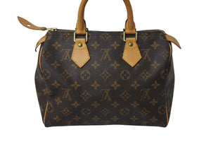LOUIS VUITTON ルイヴィトン スピーディ25 ハンドバッグ M41528 モノグラム PVC レザー ゴールド金具 ブラウン 美品 中古 4c070920